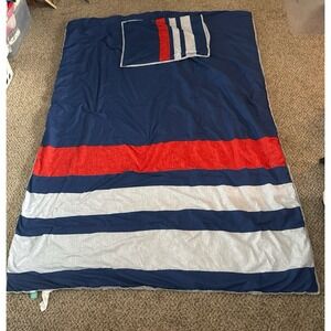 Athletic Striped Comforter Set Navy Orange - Pillowfort